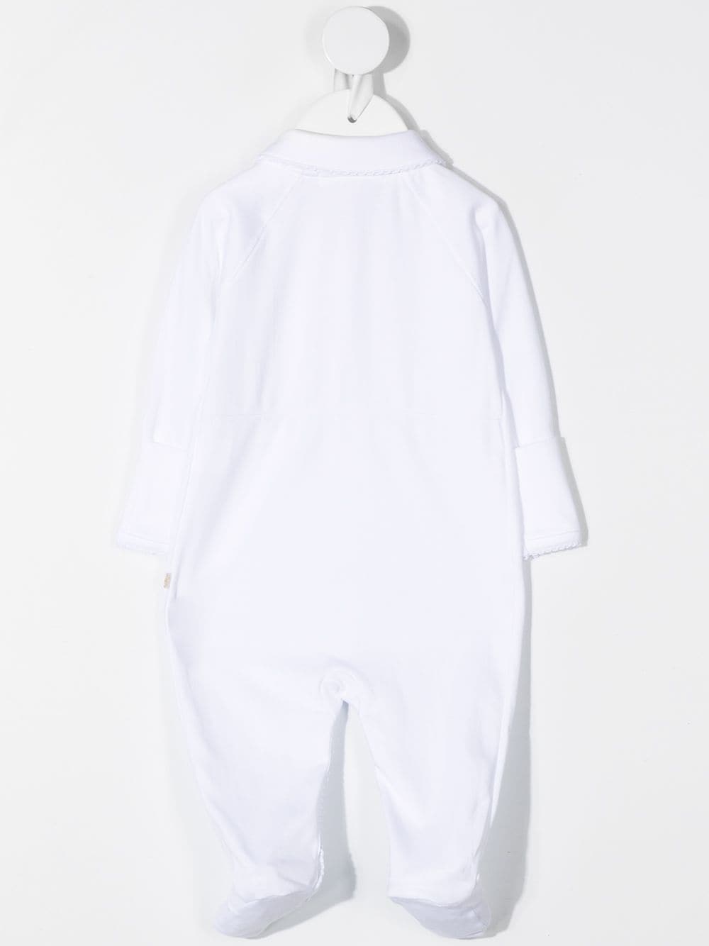 Shop Marie-chantal Scallop-trimmed Cotton Pajama In White