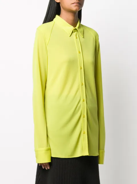 yellow button up shirt long sleeve