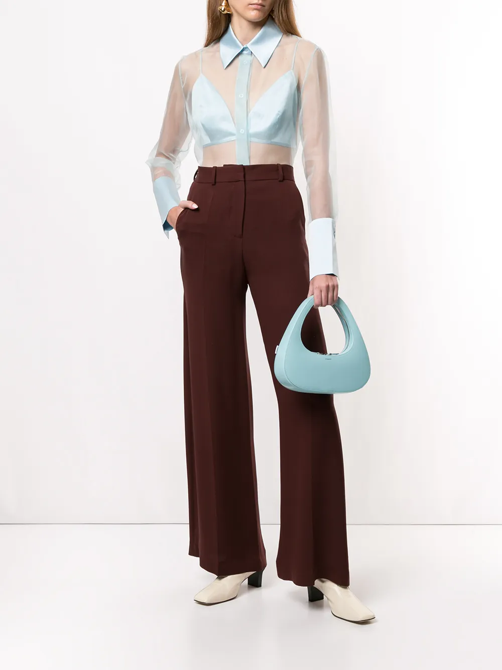 Materiel silk organza sheer shirt with bra | Shirts | Image 2
