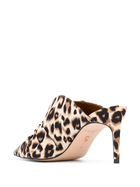 leopard print heeled mules