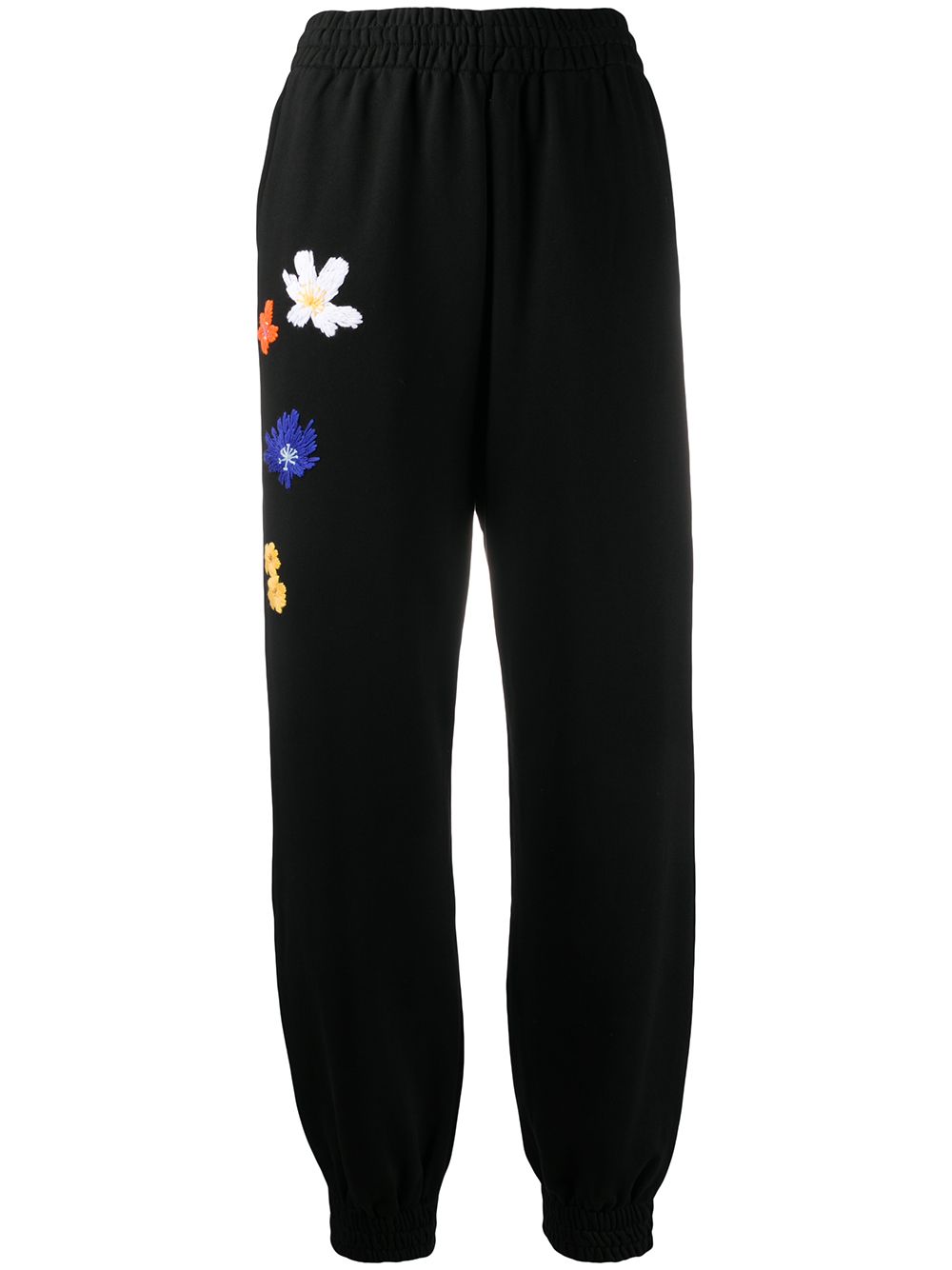 фото Mcq swallow floral embroidered track pants