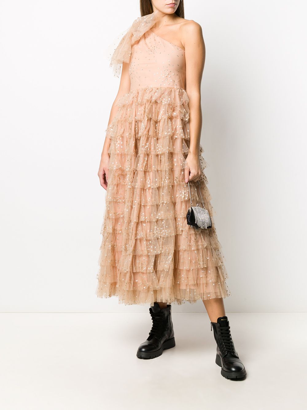 фото Redvalentino ярусное платье из тюля с блестками