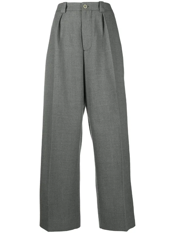 high waisted wool trousers
