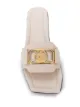 LANVIN square toe leather sandals