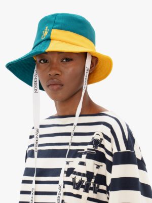 ASYMMETRIC BUCKET HAT in blue | JW Anderson