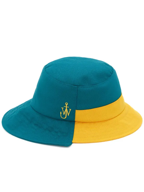 blue and yellow bucket hat