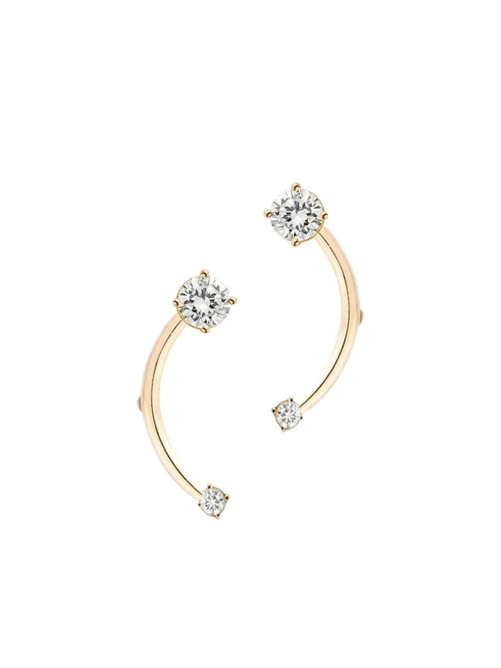 Katkim 18k Yellow Gold Diamond Earrings In Silver