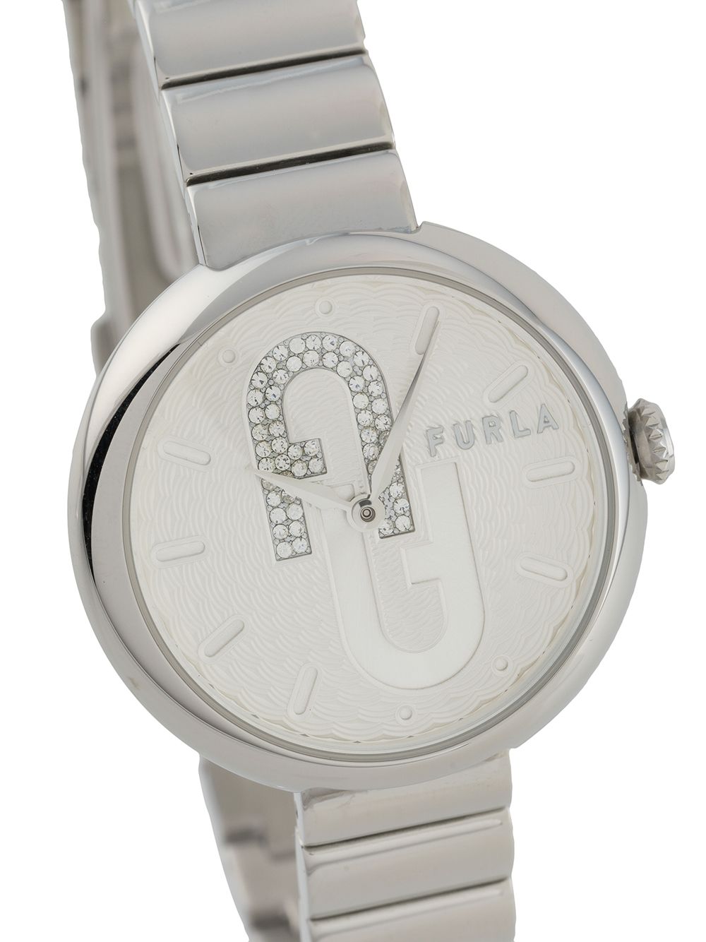 Shop Furla Blubble Round Watch In Silver