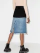 MM6 Maison Margiela two-tone midi denim skirt