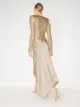 Alexandre Vauthier metallic knotted V-neck draped gown