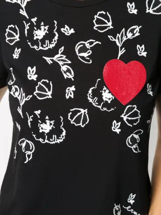 heart patch slim-fit T-shirt展示图