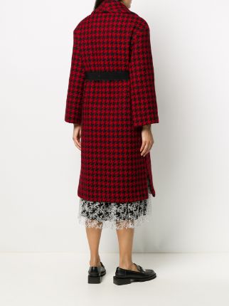 houndstooth check belted coat展示图