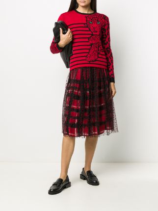 plaid embroidered heart skirt展示图