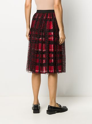 plaid embroidered heart skirt展示图