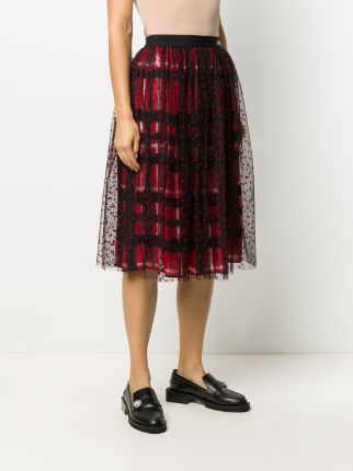 plaid embroidered heart skirt展示图