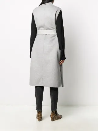 belted sleeveless coat展示图