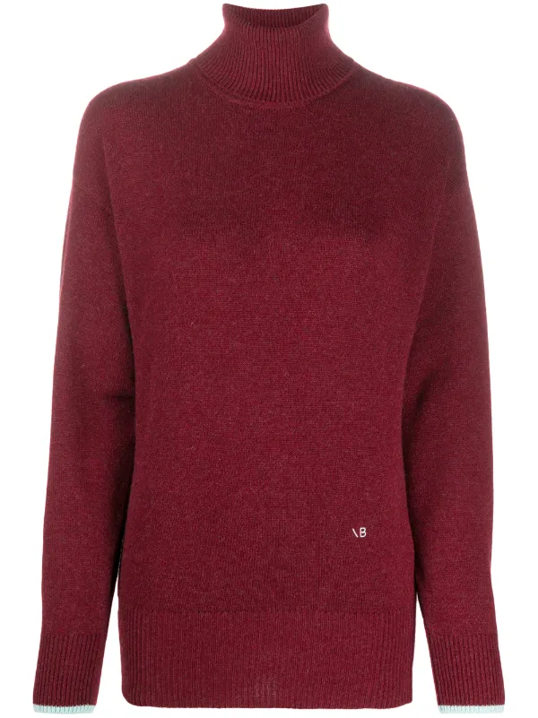 red cashmere roll neck