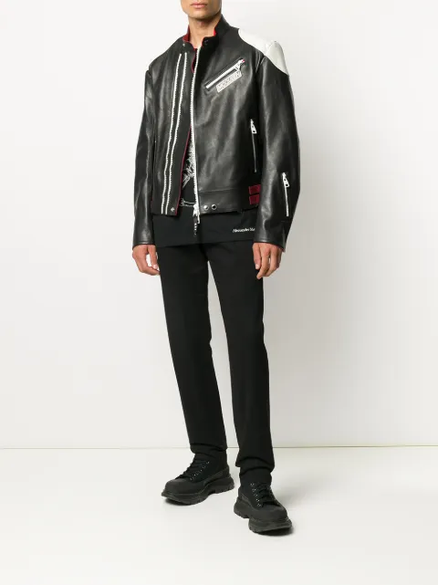 alexander mcqueen leather jacket mens