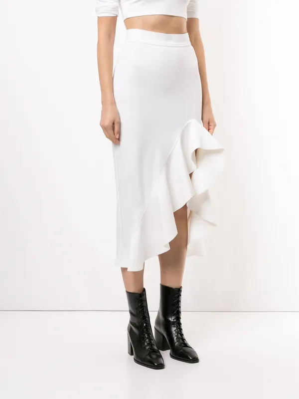 Alexis ruffle trim fitted skirt 