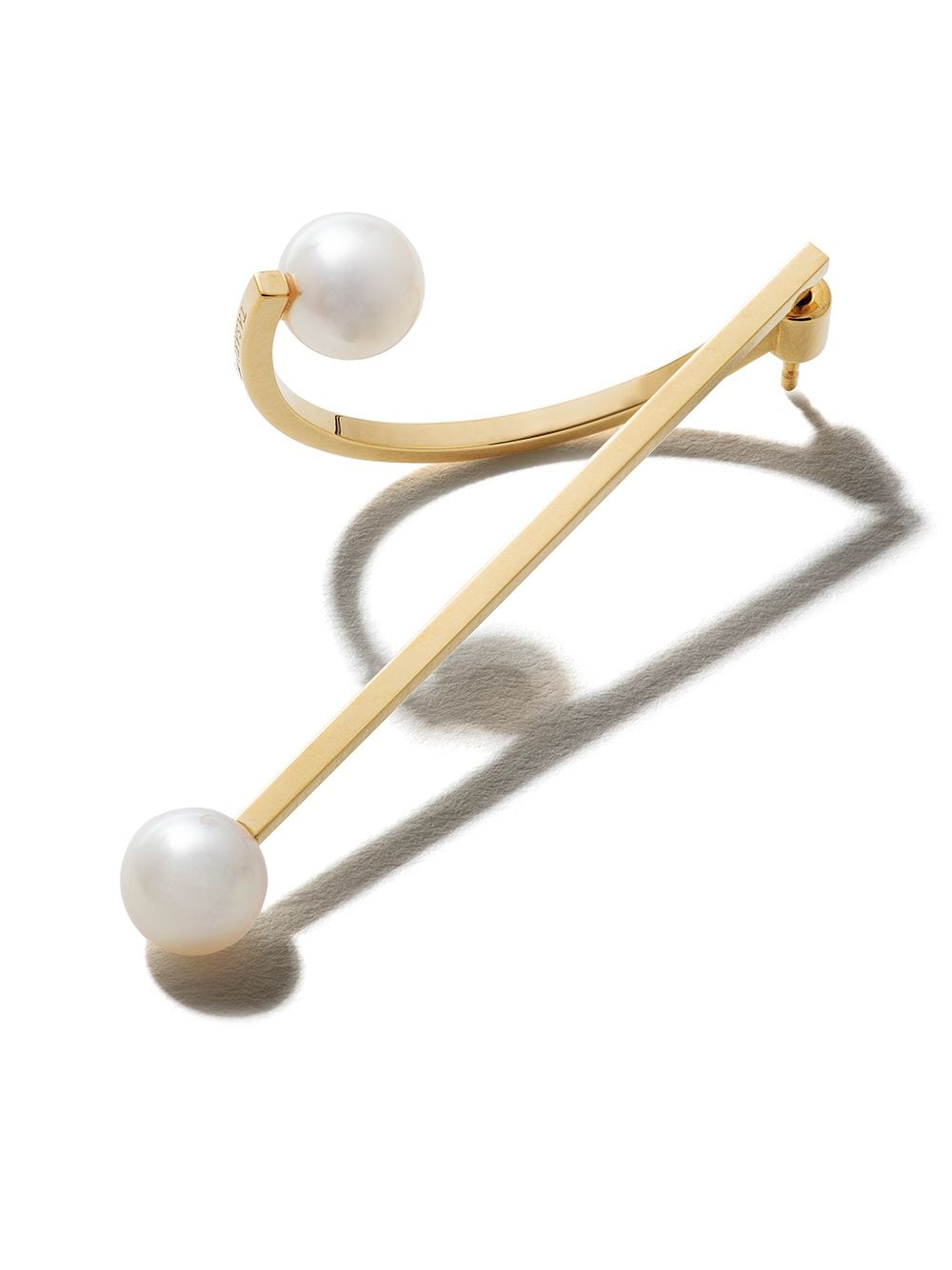 Shop Tasaki 18kt Yellow Gold Collection Line Kinetic Akoya Pearl Earrings