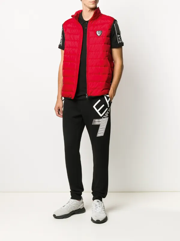 ea7 gilet red