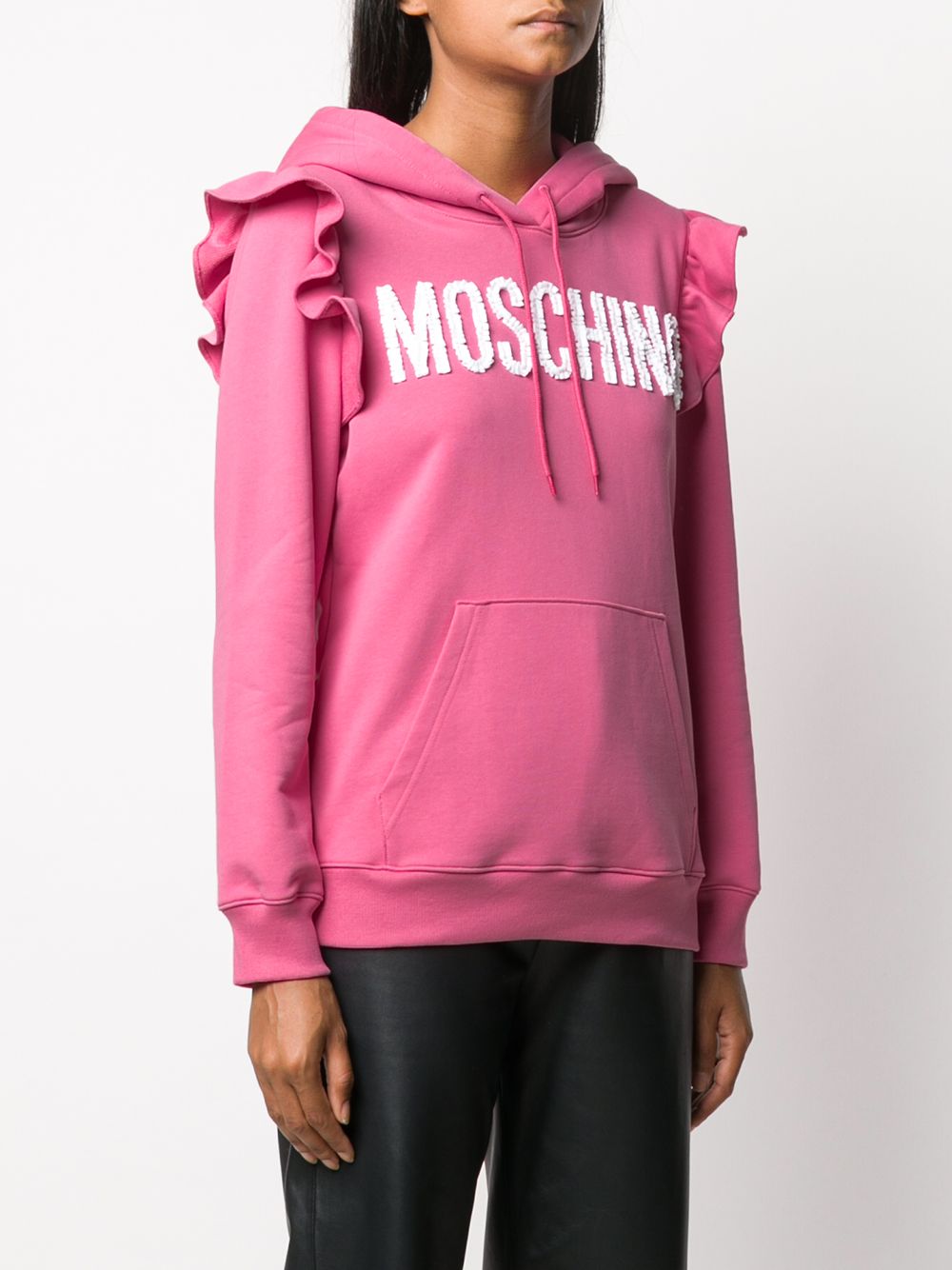 фото Moschino худи с оборками и декорированным логотипом