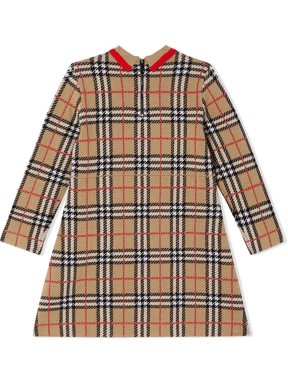 фото Burberry kids платье в клетку с длинными рукавами