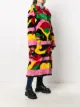 Kirin abstract-print faux fur coat