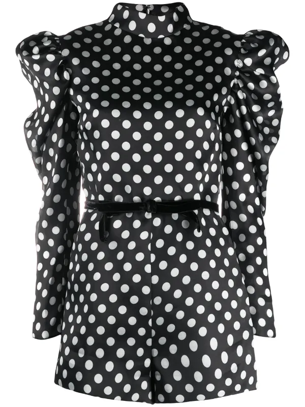 black and white polka dot playsuit