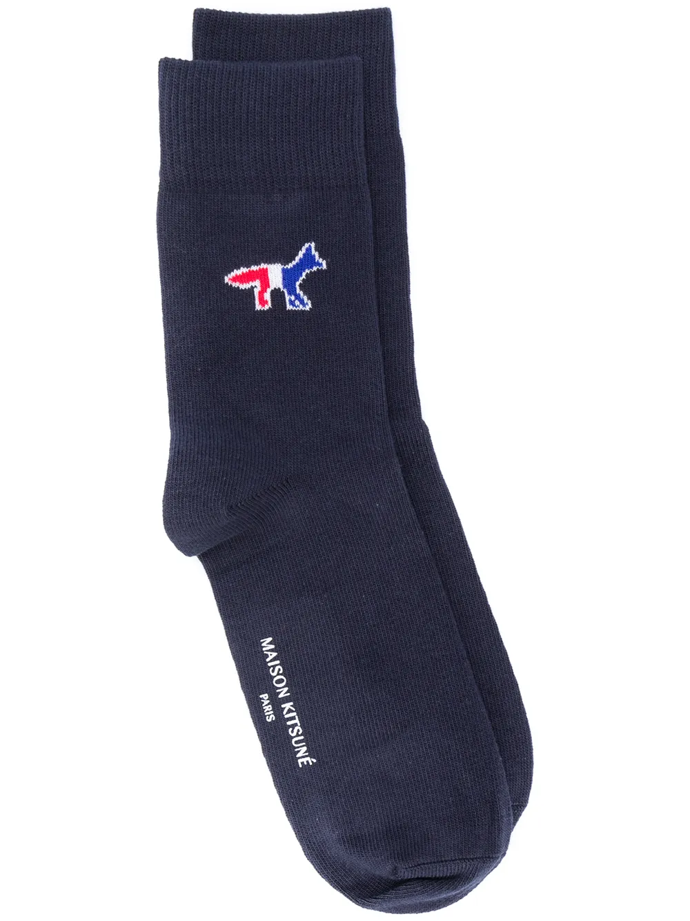 

Maison Kitsuné embroidered logo socks - Blue