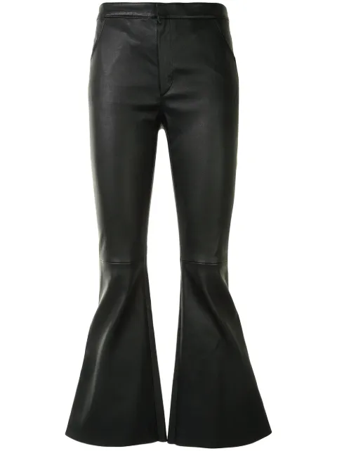 Drome bell-flare leather trousers