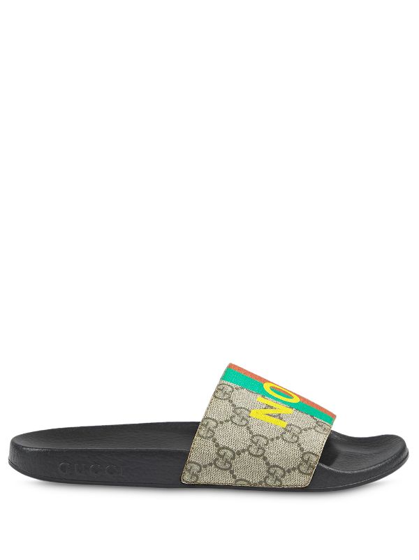 Shop Gucci Fake/Not print slides with Express Delivery - Farfetch