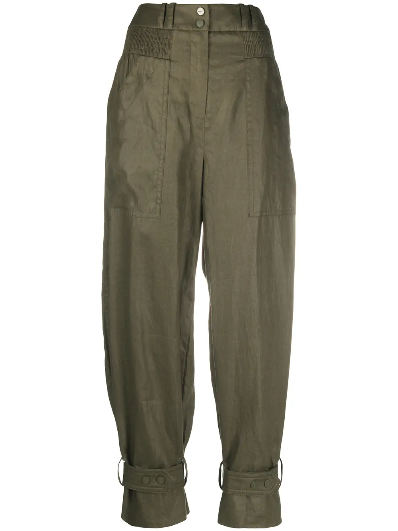 tapered linen trousers