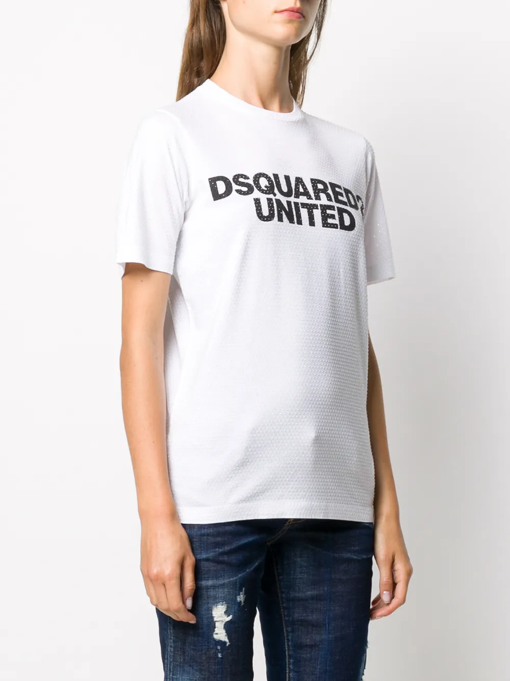  Dsquared2 T Shirt Mit Logo Print   Weiß 