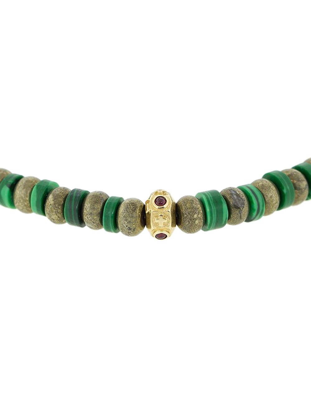 фото Luis morais 18kt yellow gold, ruby and malachite beaded bracelet