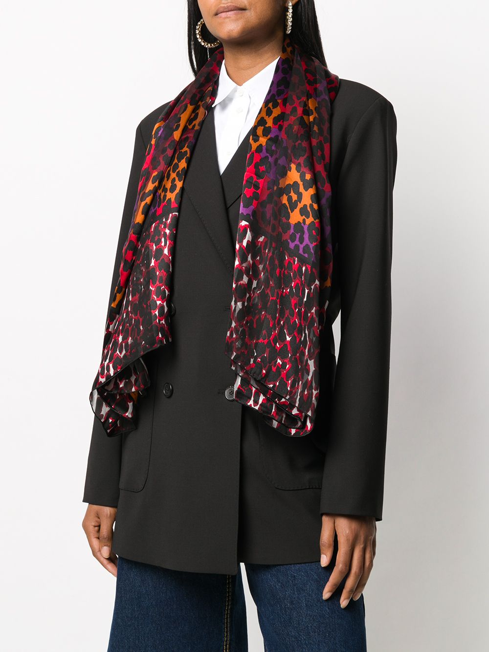 Yves Saint Laurent Pre-Owned Sjaal met dierenprint - Zwart