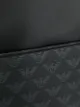 Emporio Armani monogram print leather messenger bag