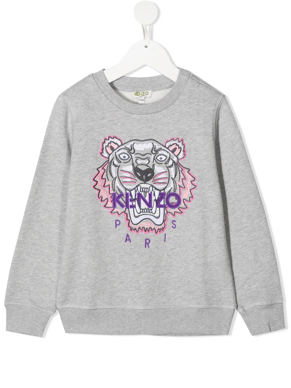 

Kenzo Kids tiger embroidered sweatshirt - Gris