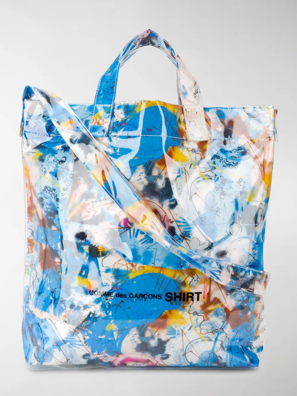 Image of Comme Des Garçons Shirt graffiti-print tote bag