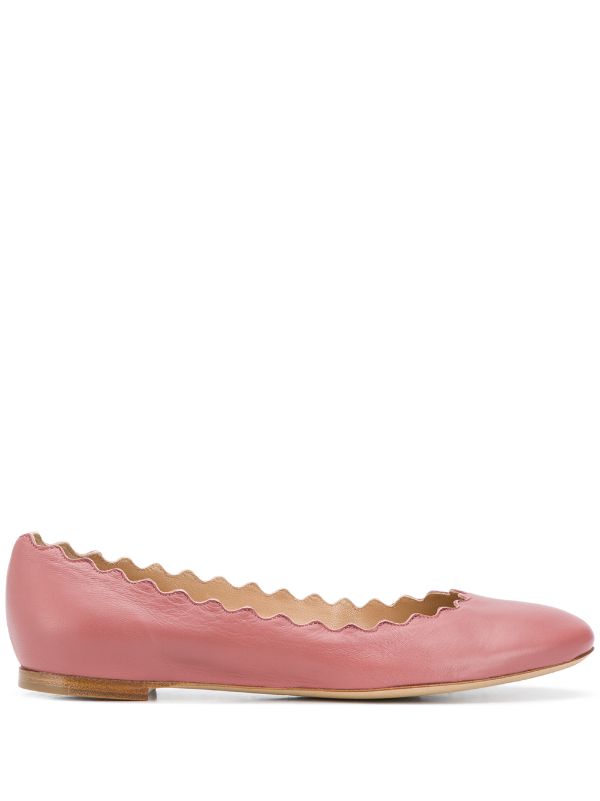 scalloped edge ballet flats