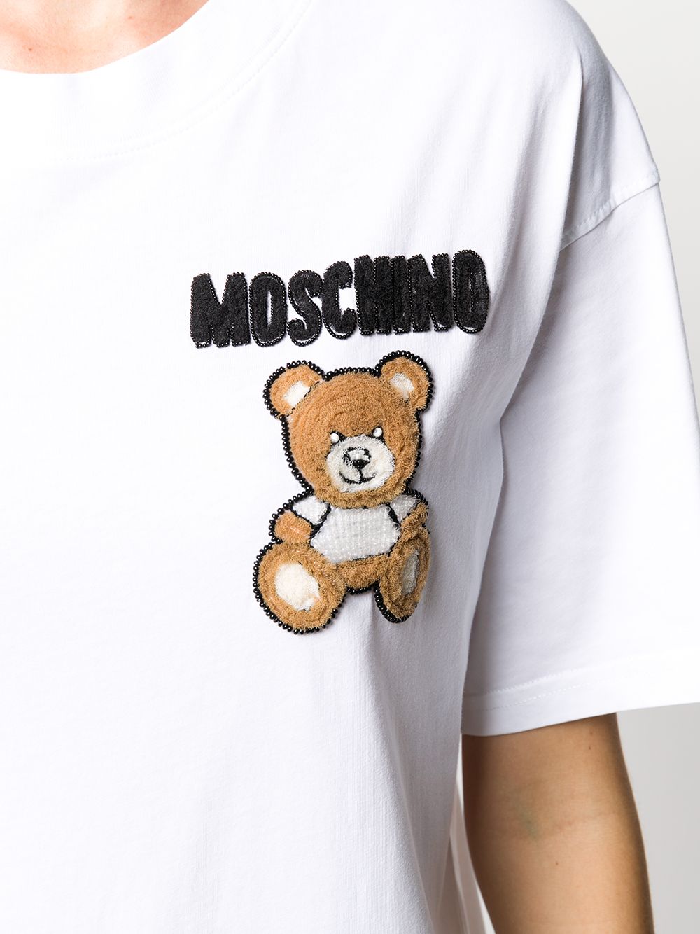 фото Moschino платье-футболка teddy bear с бисером