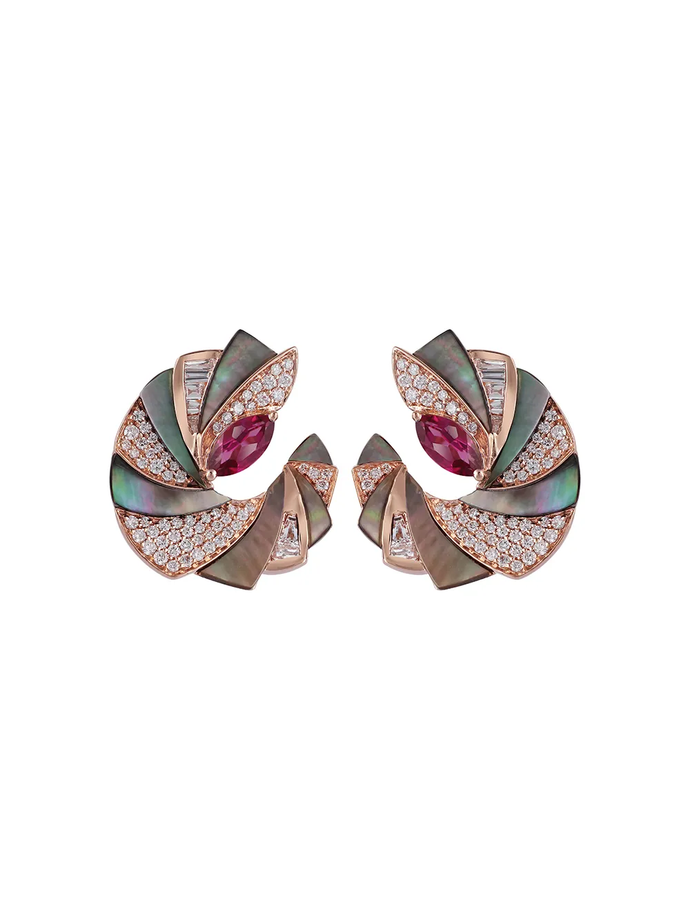 Ananya Mogra トルマリン&ダイヤモンド ピアス 18Kローズゴールド - ピンク Ananya Mogra トルマリン&ダイヤモンド ピアス 18Kローズゴールド - ピンク