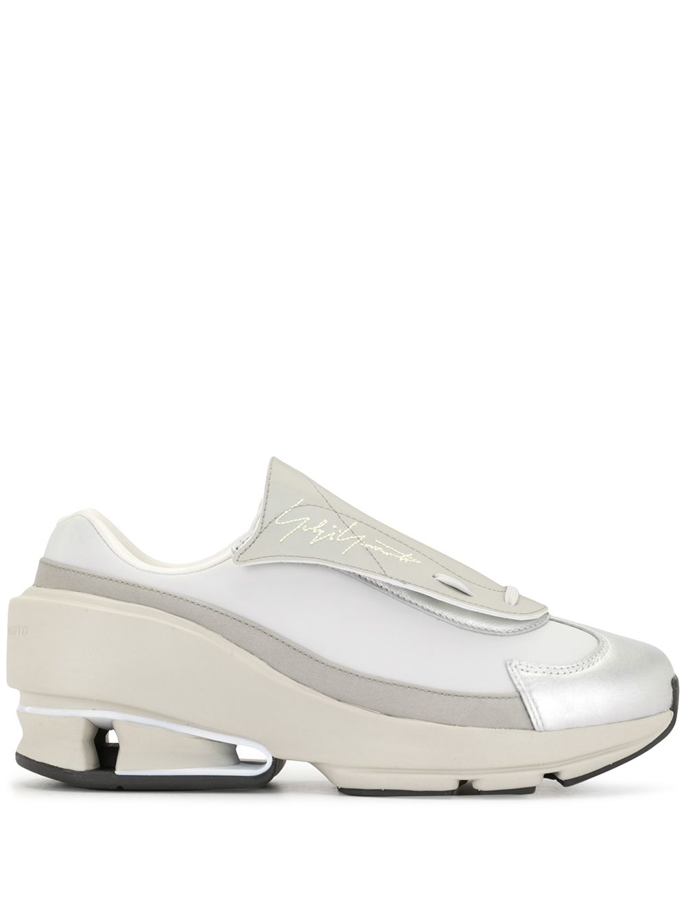 

Y-3 tenis slip-on con paneles - Gris