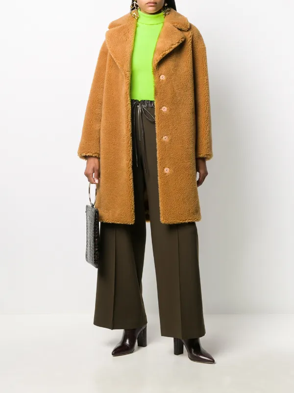 STAND STUDIO single breasted teddy coat 
