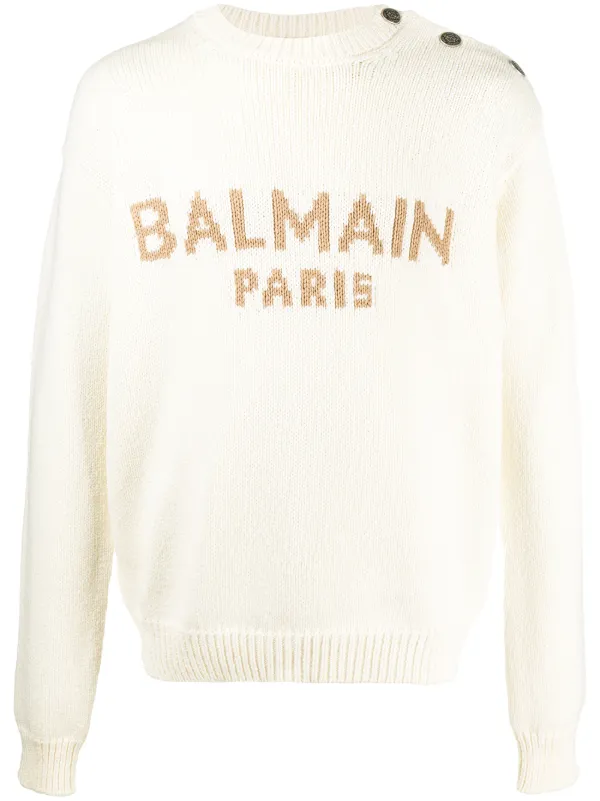 balmain logo jumper