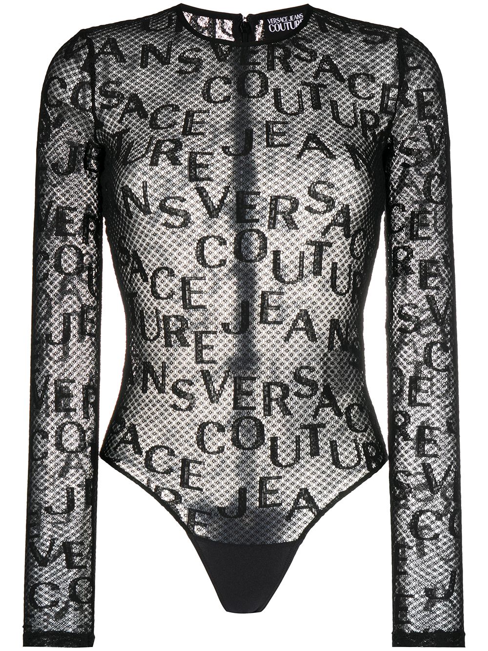 фото Versace jeans couture полупрозрачное боди с логотипом