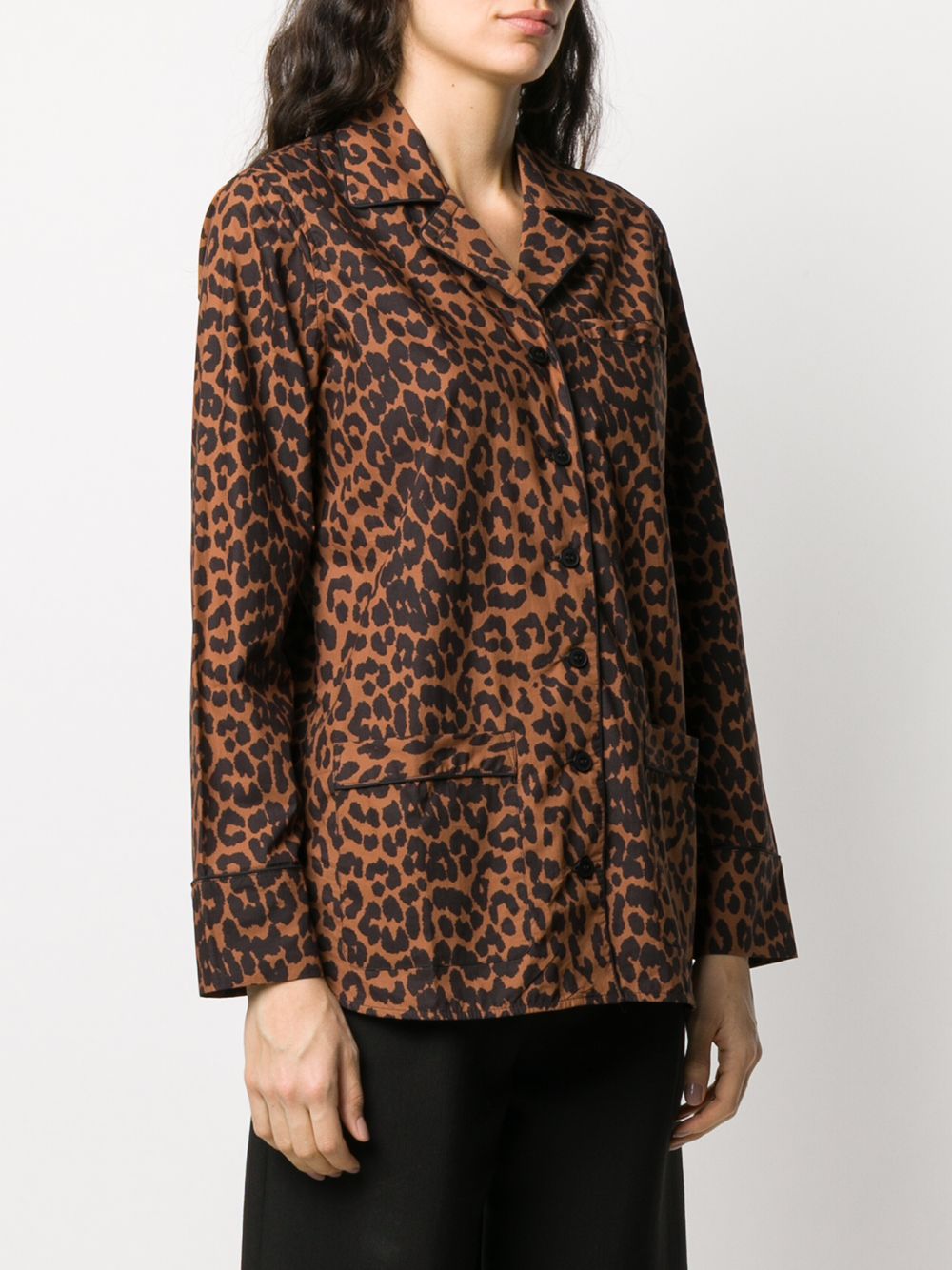 фото Ganni рубашка с леопардовым принтом