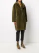 Stand oversized shearling coat