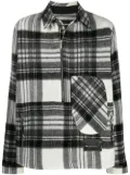 We11done half-zip plaid wool shirt - Grey