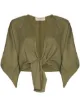 Image 1 of Adriana Degreas front tie fastening cropped blouse